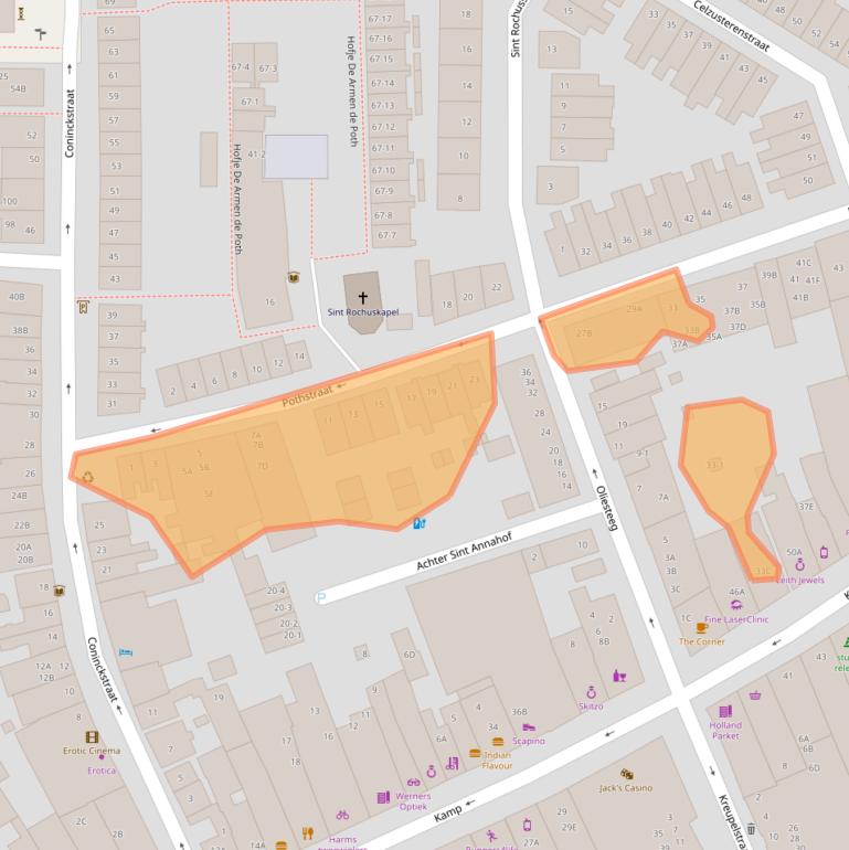 Kaart van postcodegebied 3811JJ.