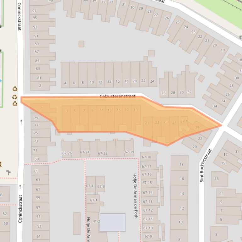 Kaart van postcodegebied 3811JN.