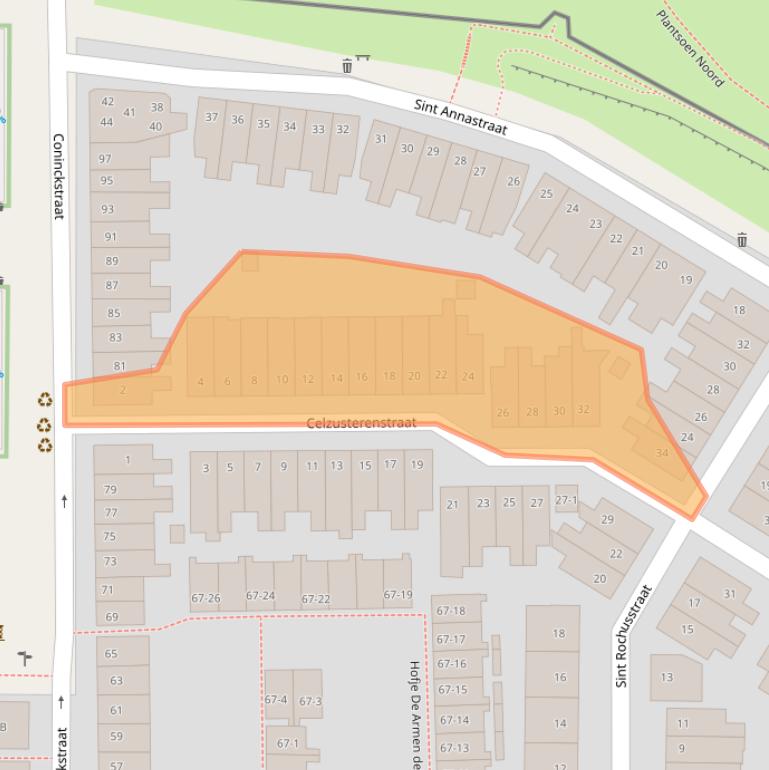 Kaart van postcodegebied 3811JR.
