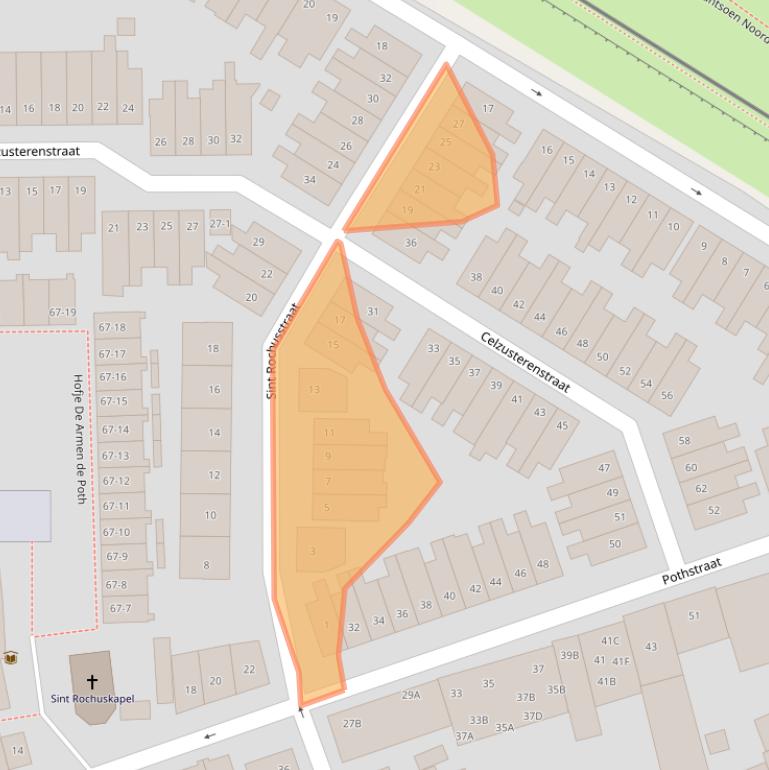 Kaart van postcodegebied 3811JT.