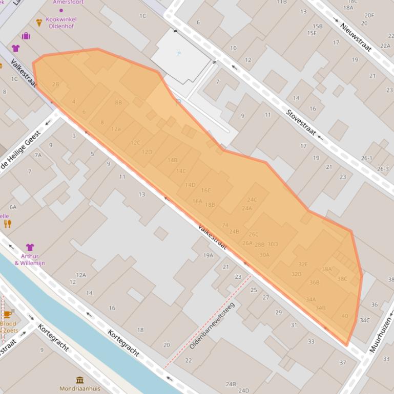 Kaart van postcodegebied 3811KD.