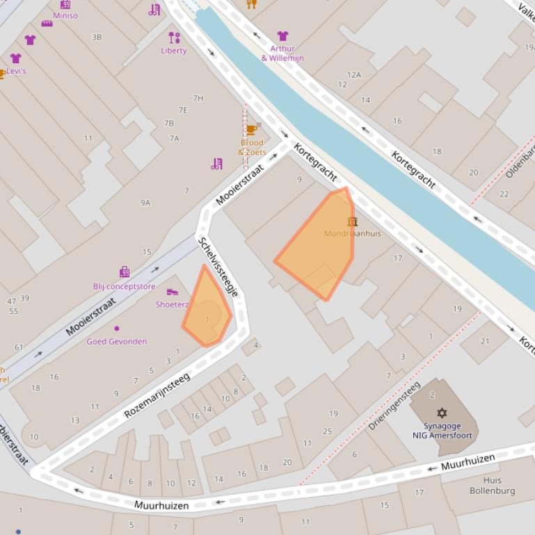 Kaart van postcodegebied 3811KK.