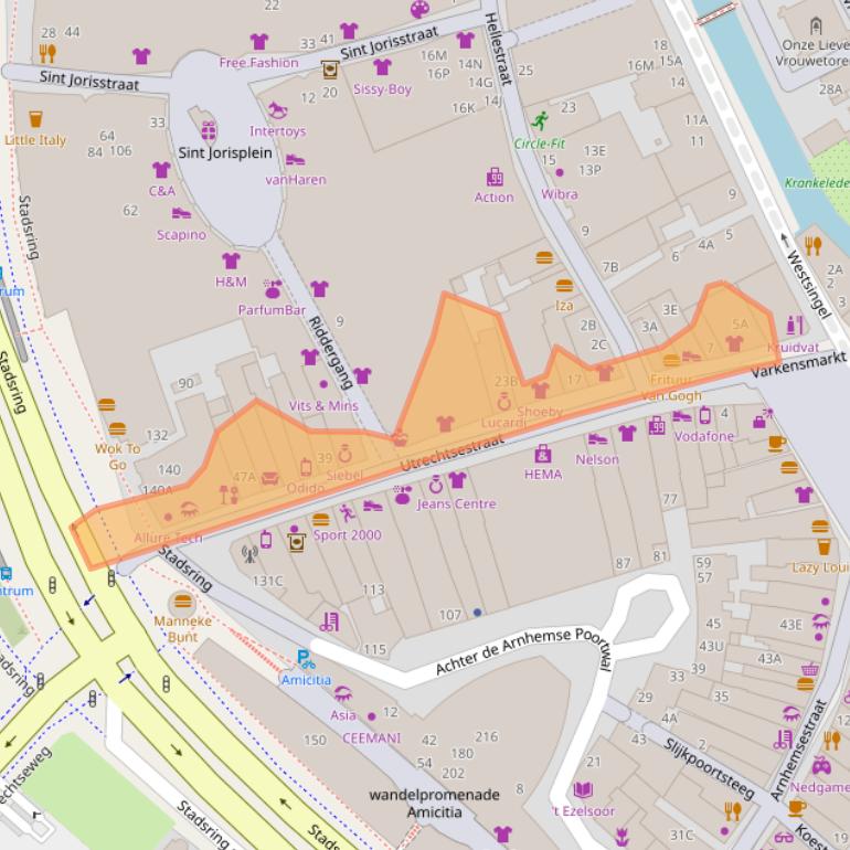 Kaart van postcodegebied 3811LA.