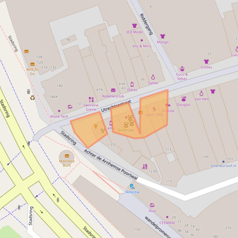 Kaart van postcodegebied 3811LC.