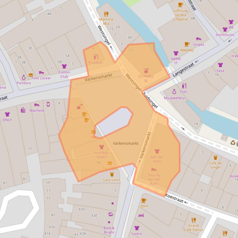 Kaart van postcodegebied 3811LD.