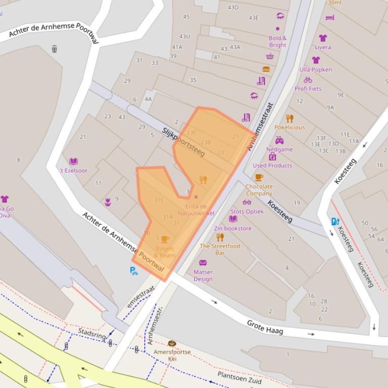 Kaart van postcodegebied 3811LG.