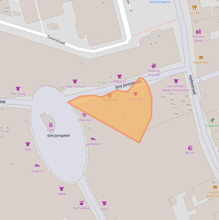 Kaart van postcodegebied 3811LJ.