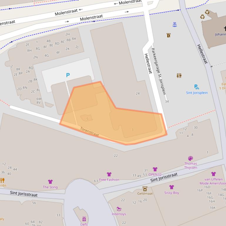 Kaart van postcodegebied 3811LN.