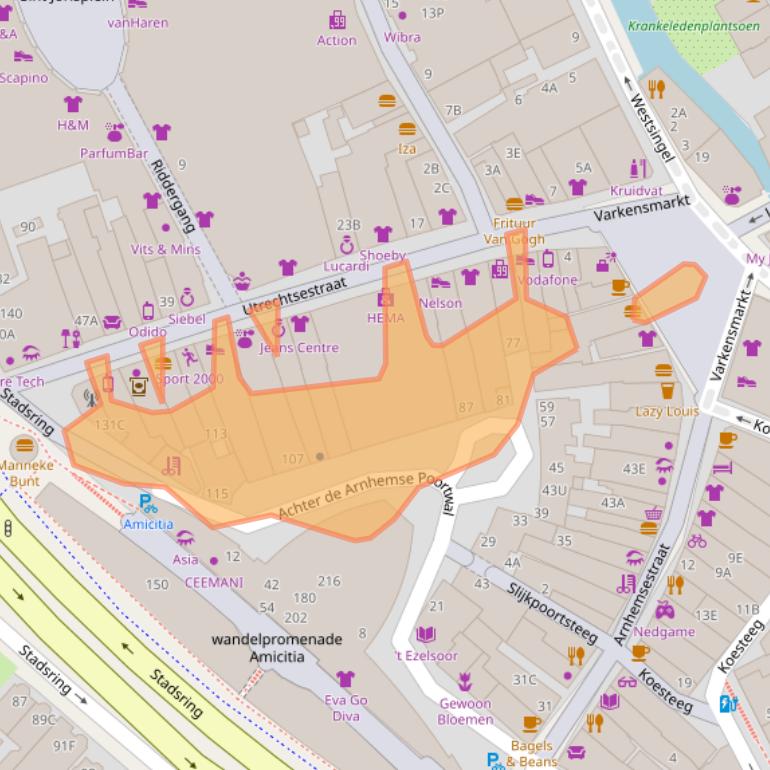 Kaart van postcodegebied 3811LZ.