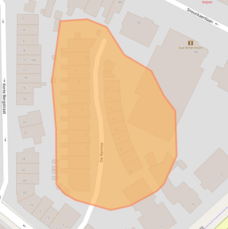 Kaart van postcodegebied 3811ME.