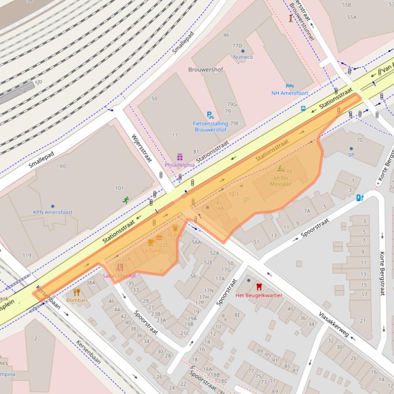 Kaart van postcodegebied 3811MJ.