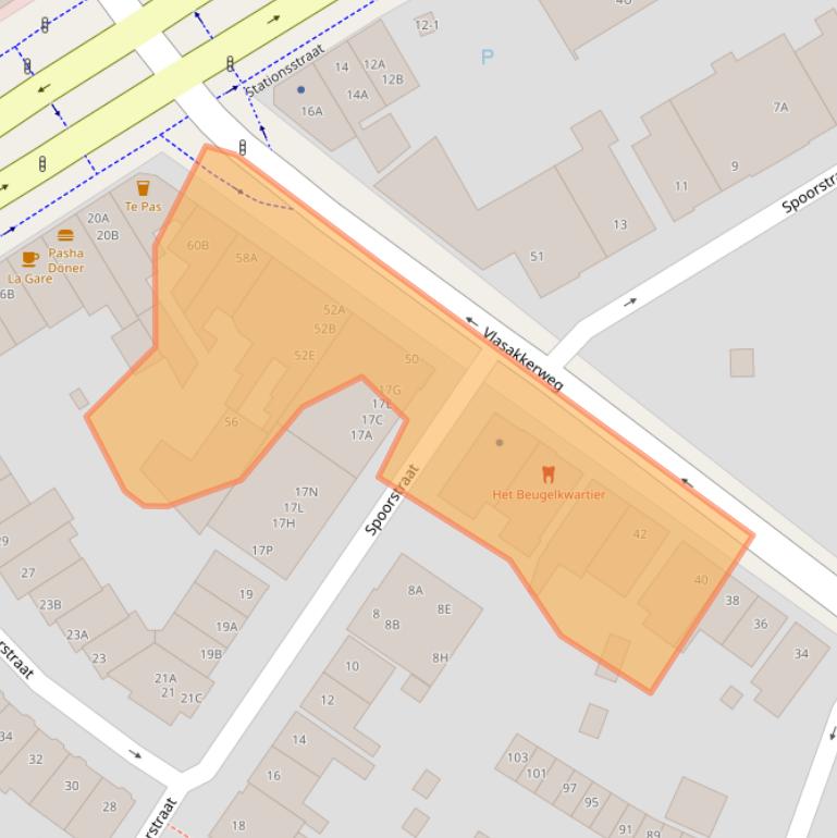 Kaart van postcodegebied 3811MT.