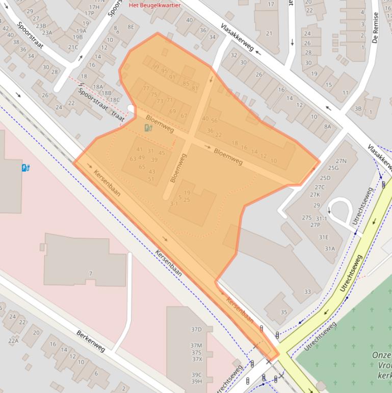 Kaart van postcodegebied 3811MV.