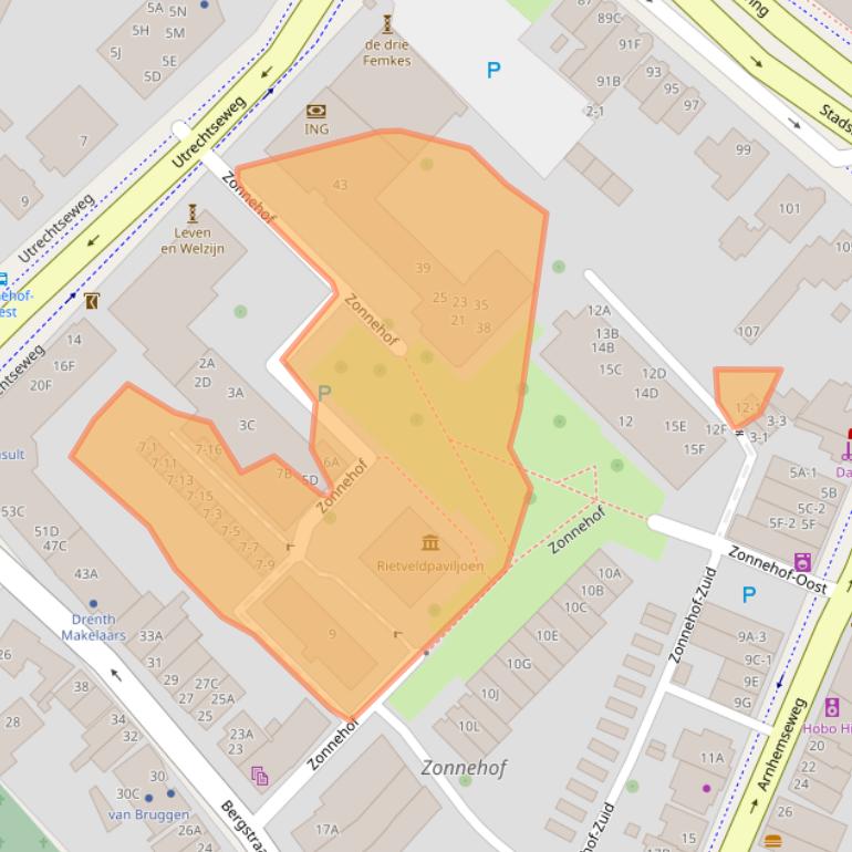 Kaart van postcodegebied 3811ND.