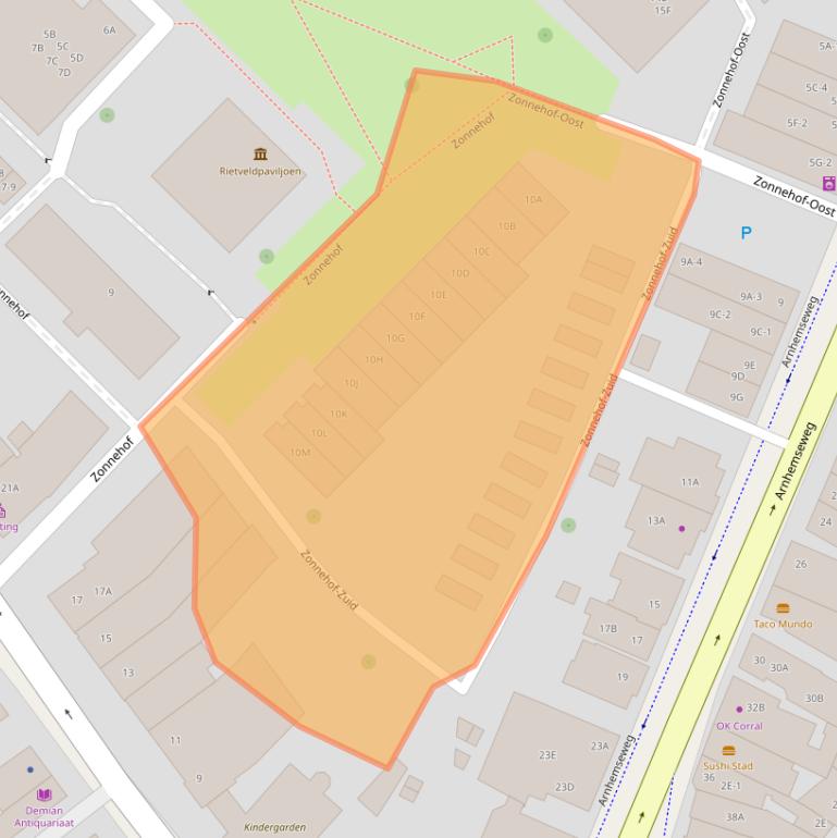 Kaart van postcodegebied 3811NV.
