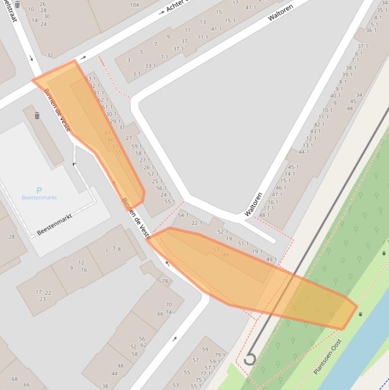 Kaart van postcodegebied 3811PD.