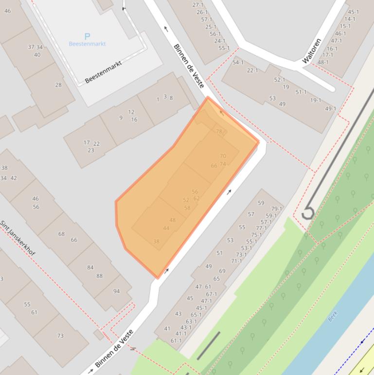 Kaart van postcodegebied 3811PJ.