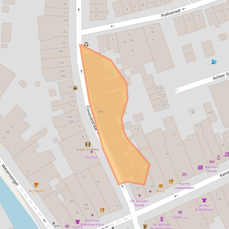 Kaart van postcodegebied 3811WD.