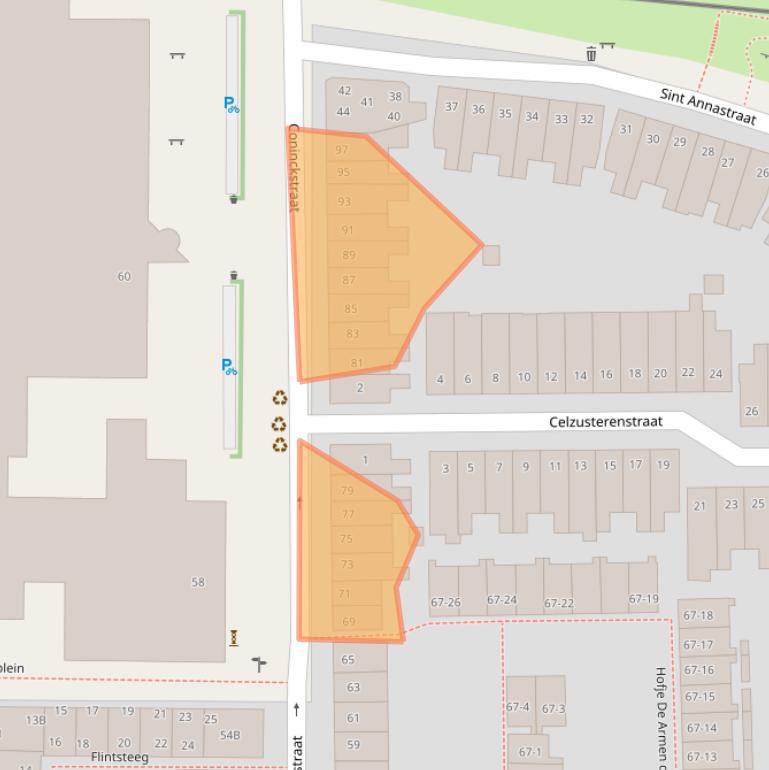 Kaart van postcodegebied 3811WH.