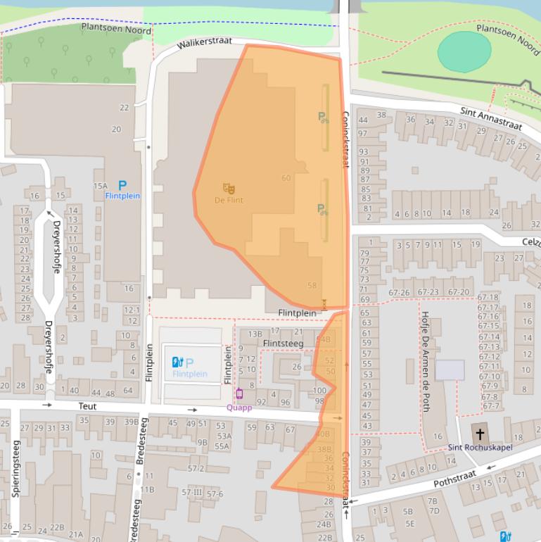 Kaart van postcodegebied 3811WK.