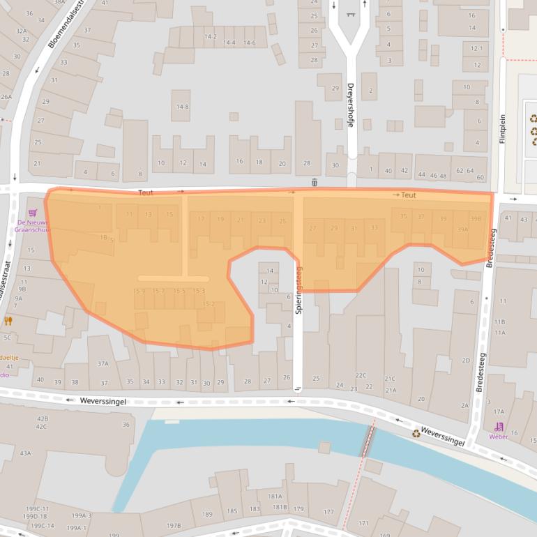 Kaart van postcodegebied 3811WL.