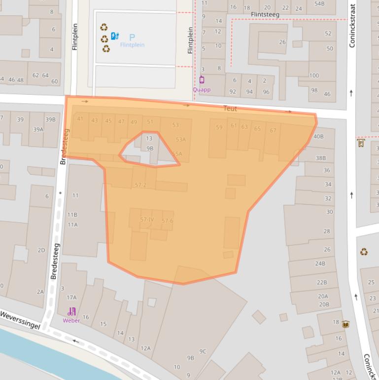 Kaart van postcodegebied 3811WN.