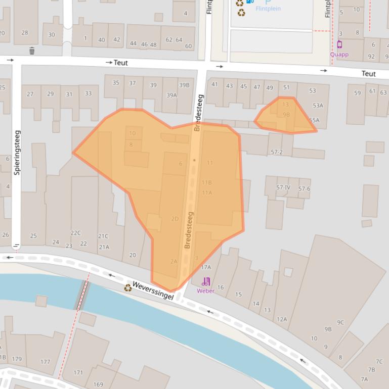 Kaart van postcodegebied 3811WS.