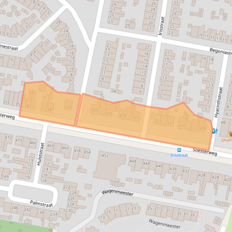 Kaart van postcodegebied 3812AK.