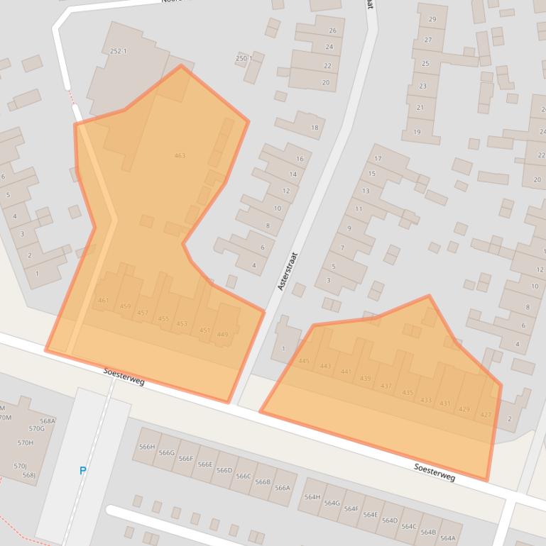 Kaart van postcodegebied 3812AN.