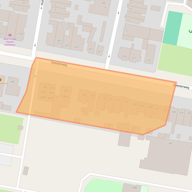 Kaart van postcodegebied 3812BJ.