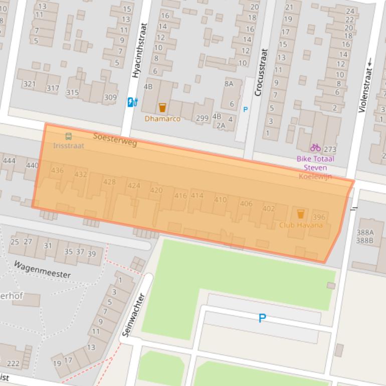 Kaart van postcodegebied 3812BK.