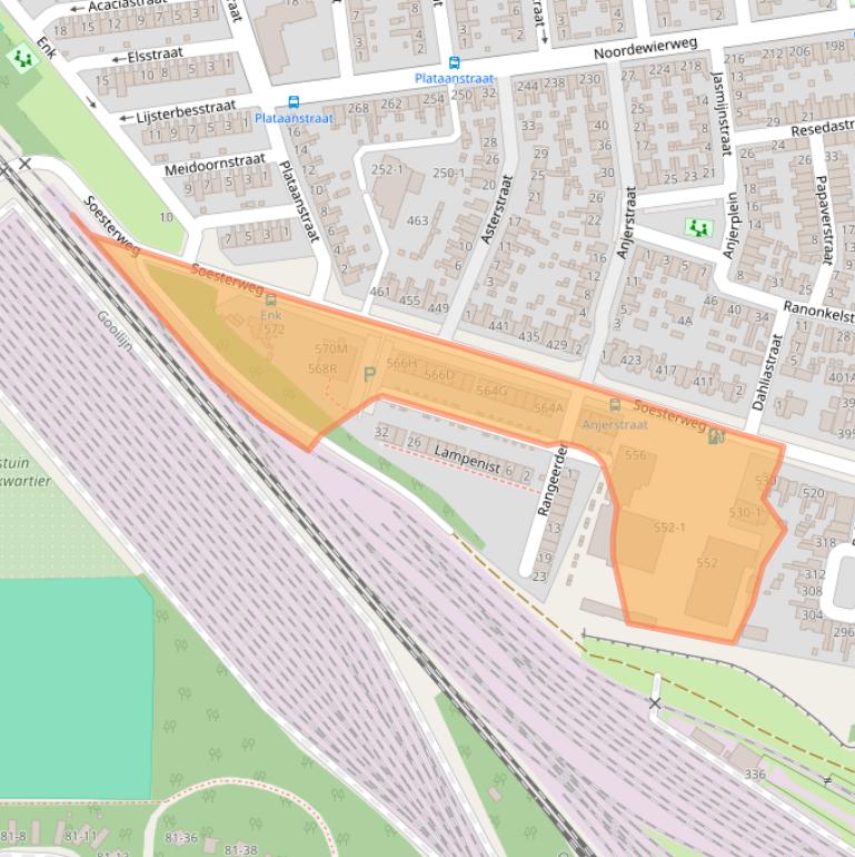 Kaart van postcodegebied 3812BP.