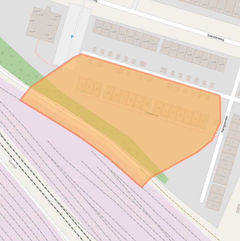 Kaart van postcodegebied 3812BS.