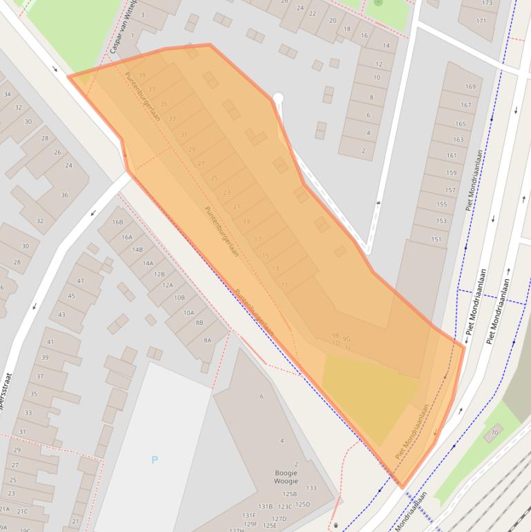 Kaart van postcodegebied 3812CA.