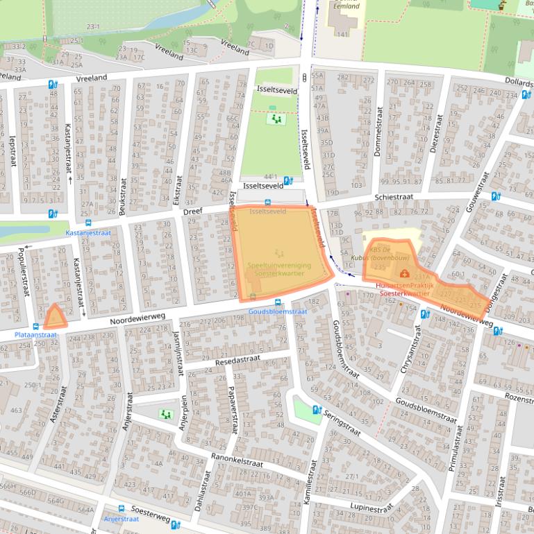 Kaart van postcodegebied 3812DH.