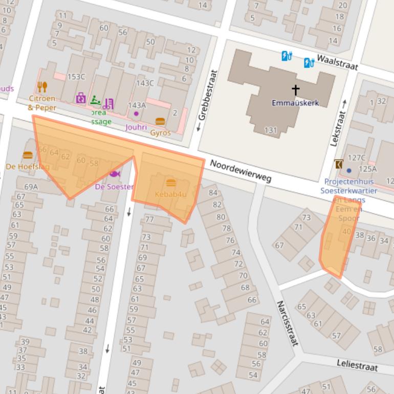 Kaart van postcodegebied 3812DL.