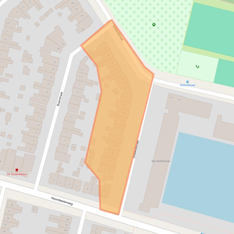 Kaart van postcodegebied 3812EL.