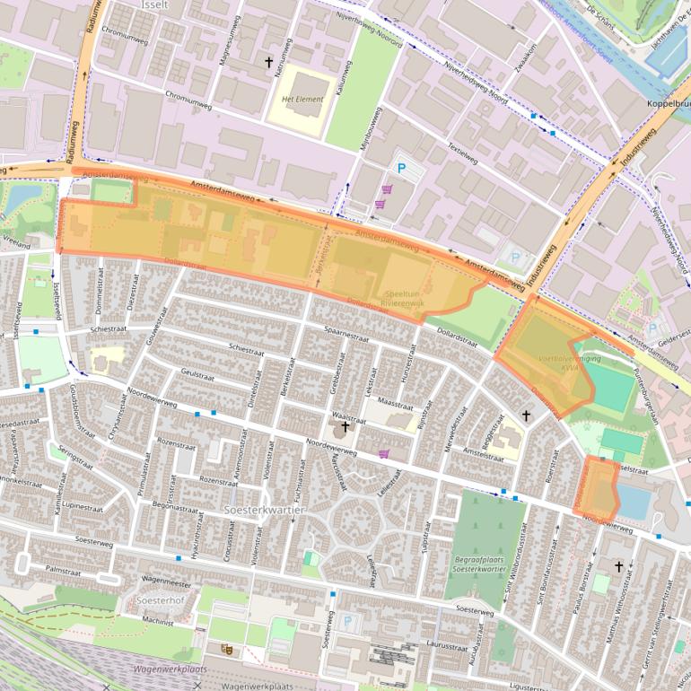 Kaart van postcodegebied 3812EV.