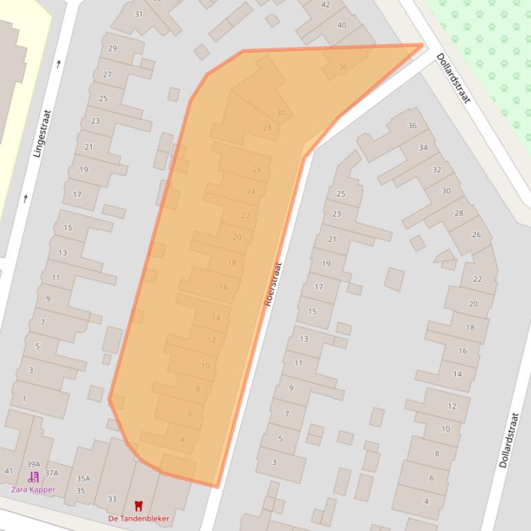 Kaart van postcodegebied 3812EX.