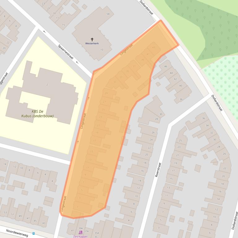 Kaart van postcodegebied 3812GA.