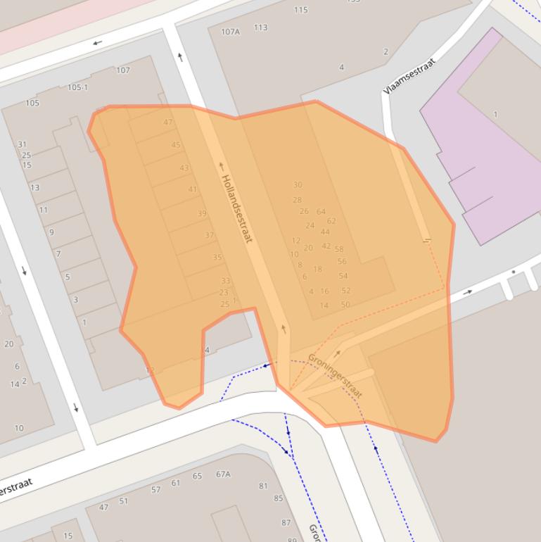 Kaart van postcodegebied 3812GJ.