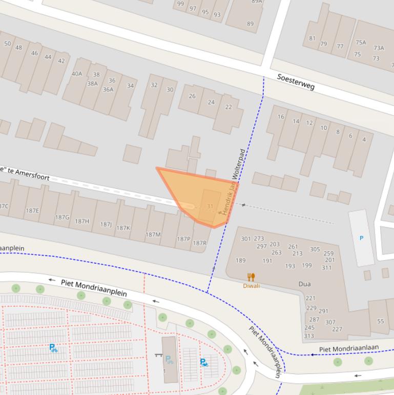 Kaart van postcodegebied 3812GR.