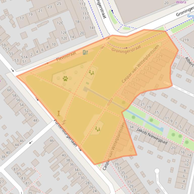 Kaart van postcodegebied 3812GS.
