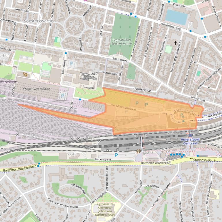 Kaart van postcodegebied 3812GZ.