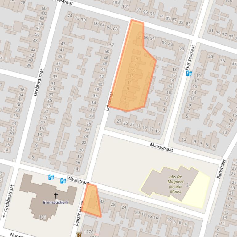 Kaart van postcodegebied 3812JA.