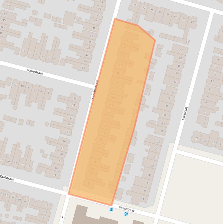 Kaart van postcodegebied 3812JC.
