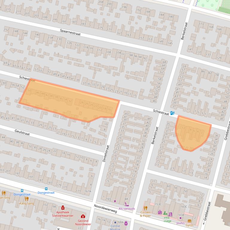 Kaart van postcodegebied 3812KJ.