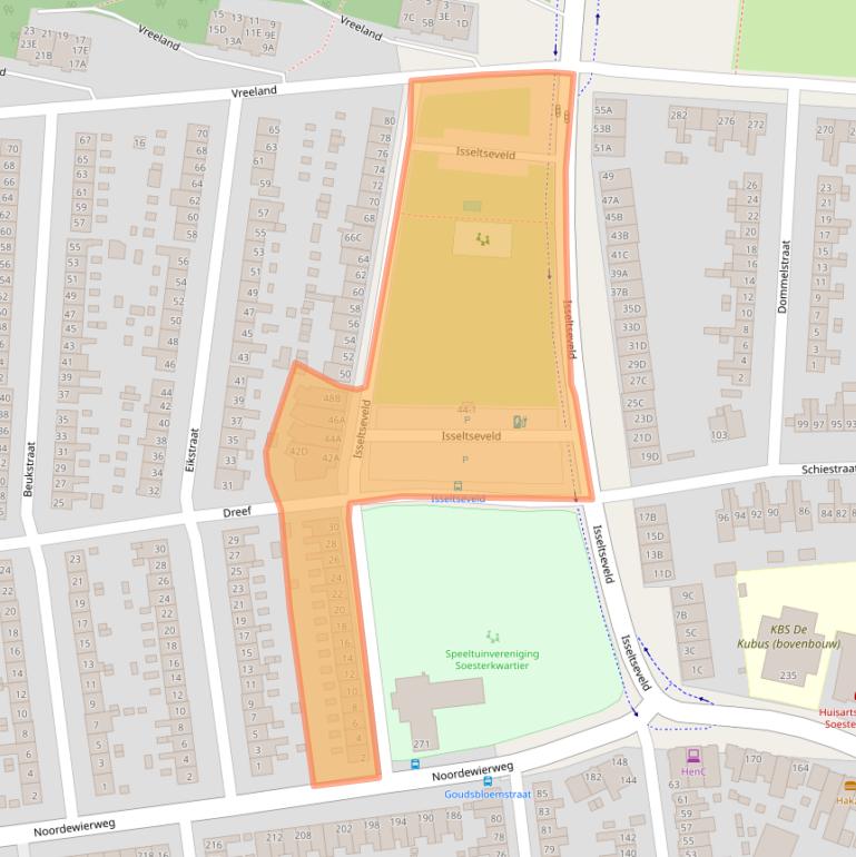 Kaart van postcodegebied 3812LH.