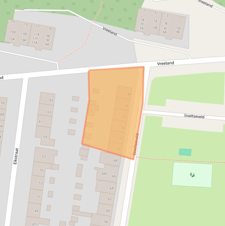 Kaart van postcodegebied 3812LK.