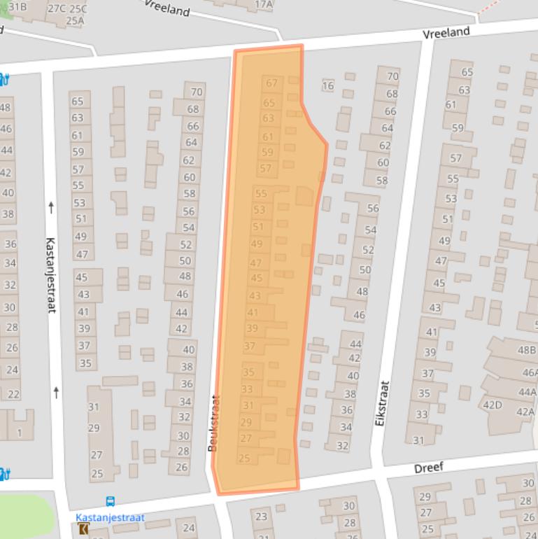 Kaart van postcodegebied 3812MH.